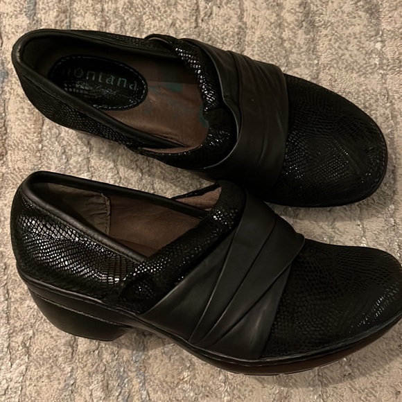 Montana Bayonne Leather Black Mule Clog Size 6.5 - Picture 6 of 11